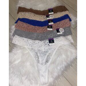 6 Pairs INC International Concepts Lace Thong Panties Womens XXL XXLarge